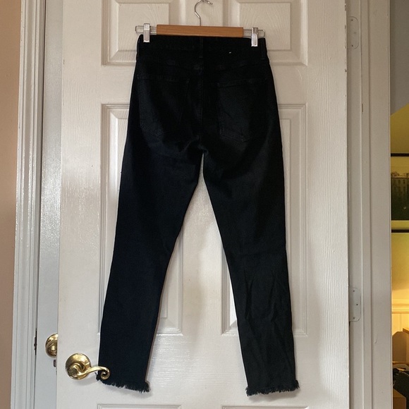 AGOLDE Black Raw Hem Distressed Denim Jeans - Picture 3 of 11